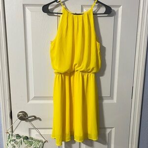 Adorable bright yellow summer dress with elastic waist